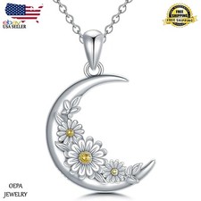 925 Sterling Silver Daisy Flower Necklace Daisy Flower Pendant for Women