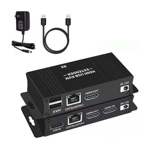 60M HDMI KVM Extender Over Ethernet Cat5e/6 HDMI USB RJ45 Extender For Display - Photo 2/15