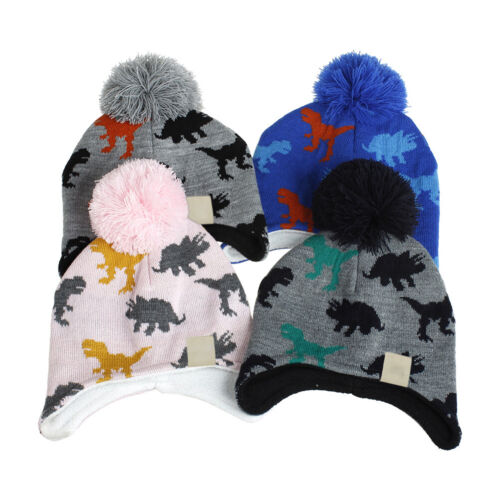Kids Baby Winter Beanies Hat With Earflap Fleece Lined Skiing Children HPT - Imagen 1 de 13