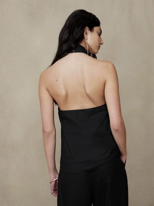Banana Republic Women's NWT RHAPSODY POPLIN HALTER TOP Large