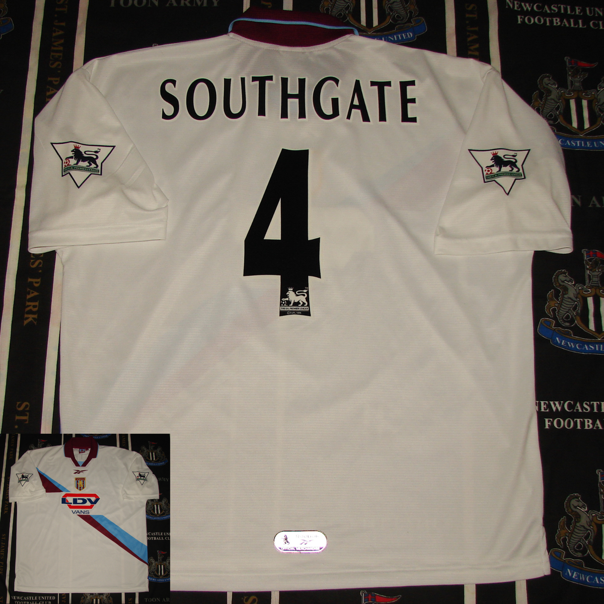 Vintage Aston Villa Away Football Shirt Jersey 1999 2000 Reebok