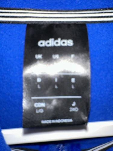 Adidas Para Hombre Grande Cremallera Sudadera con Capucha Chaqueta Bolsillos Azul Mármol Brazo Rayas Usada en Excelente Condición - Imagen 6 de 8