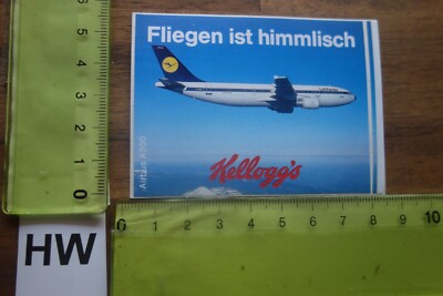 Alter Aufkleber Airways Flugzeug Cornflakes KELLOGG'S Lufthansa Airbus A300