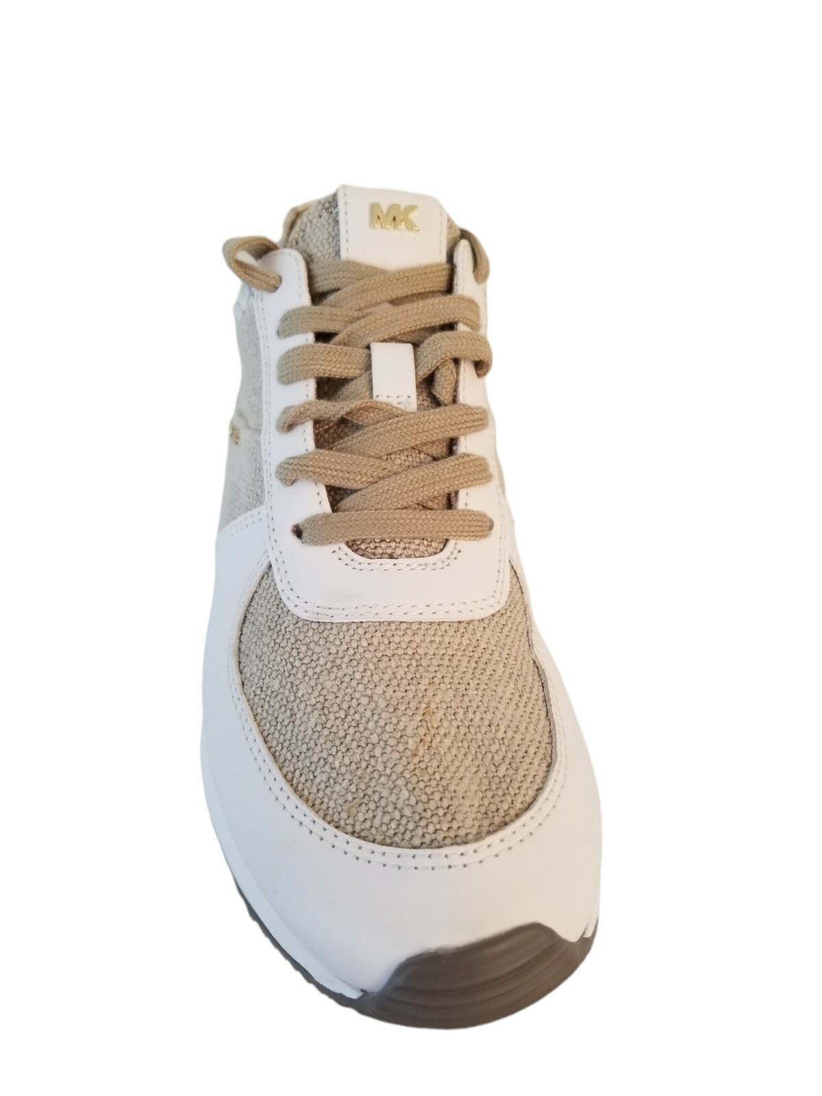 Michael Kors Allie Women's Shoes Trainer Fabric Leather Natural white Size 8.5 M thumbnail 12