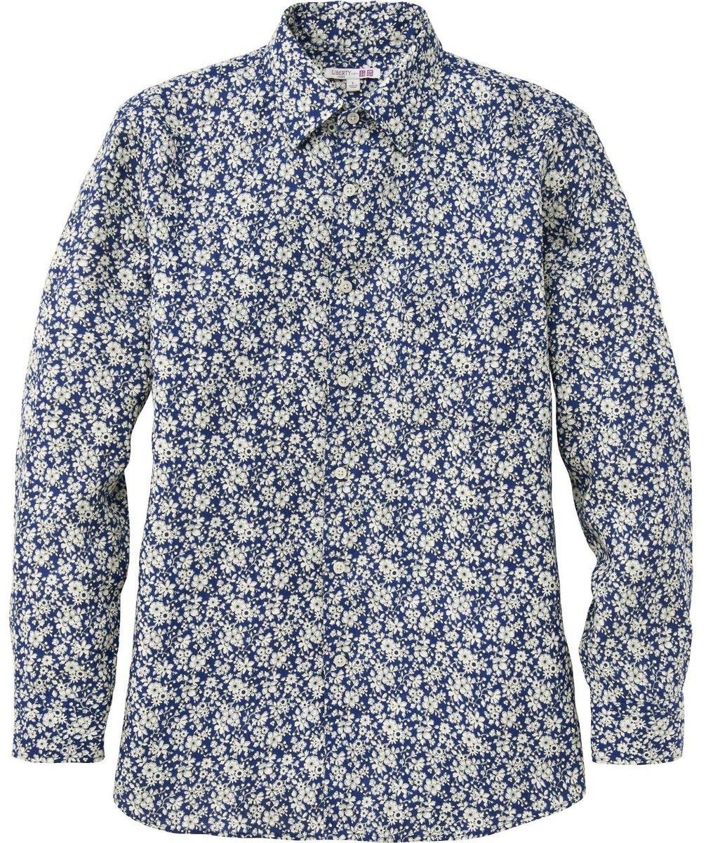 LIBERTY London x UNIQLO 'Floral' 100% French Linen L/S Shirt Men's
