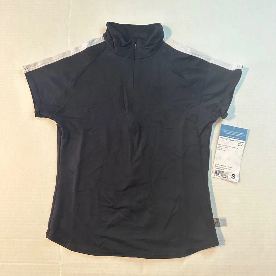 Camisa de ciclismo deportiva suave con cuello falso negra Insport para mujer, talla pequeña nueva con etiquetas Foto 2 de 4