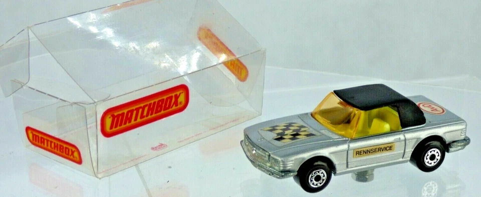 Coche de juguete coleccionable súper rápido Mercedes 350SL AVD R107 C107 Matchbox RENNSERVICE Foto 3 de 4