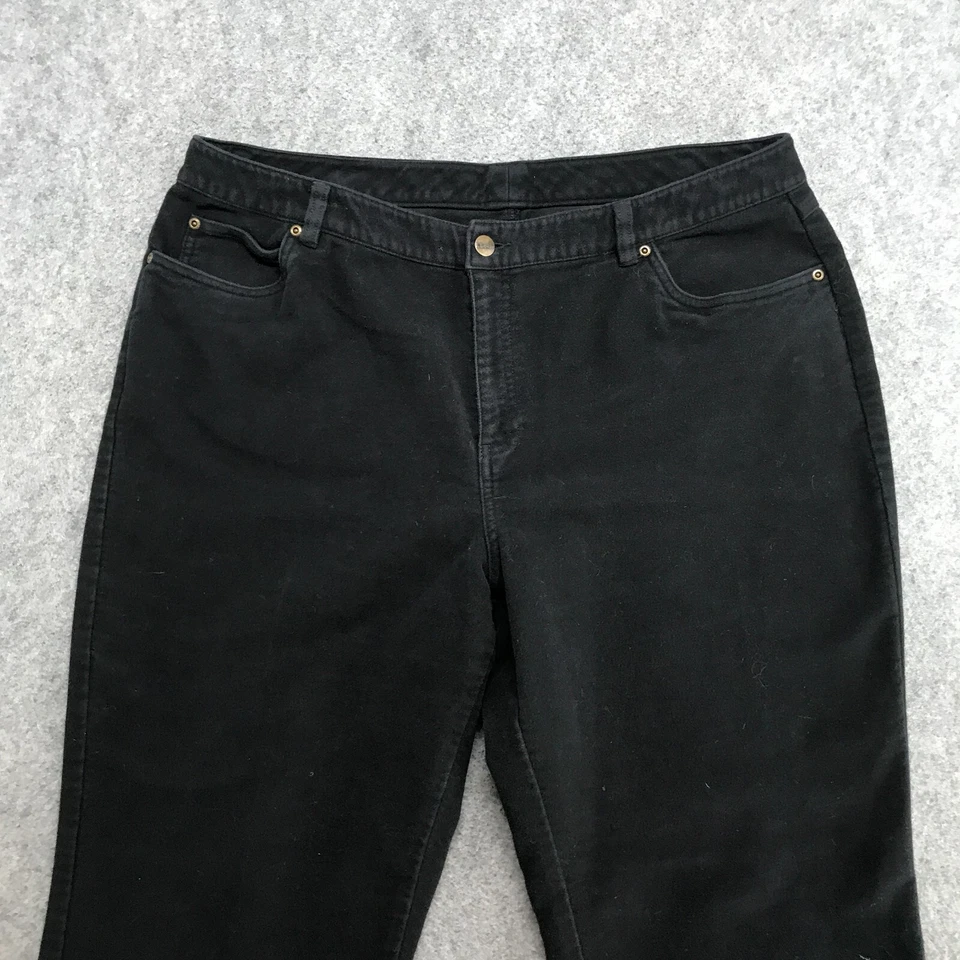 Calça LL Bean Feminina Tamanho 18 Preta Veludo Macio Acabamento Escovado Grosso Item 0FDU1 - Imagem 3 de 4