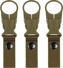 3 Pack Tactical Outdoor Gear Clip Band Carabiner Water Bottle Buckle Hook Holder