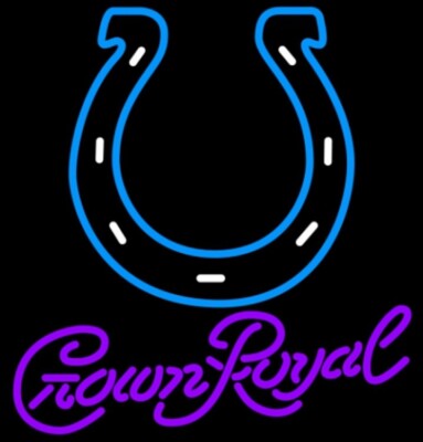 10'' Vivid Indianapolis Colts Crown Royal LED Neon Sign Light Lamp Beer Bar Decor