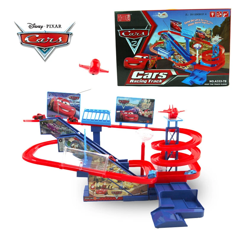 Electronic Disney Pixar Cars Lightning Mcqueen Racing Track Playset Kids Boy Toy
