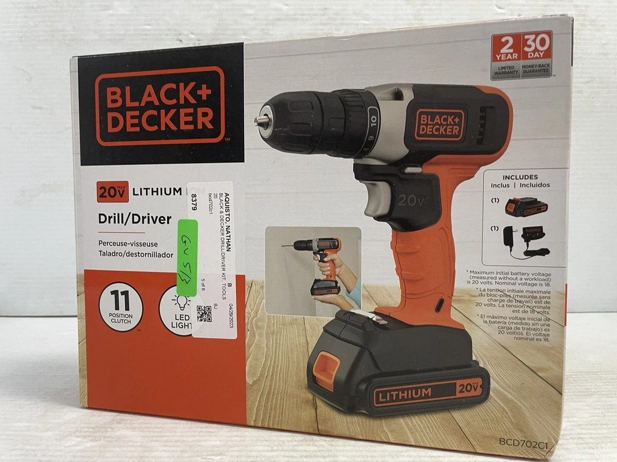 BLACK+DECKER 20V MAX* Cordless Drill - BCD702C1 - BRAND NEW