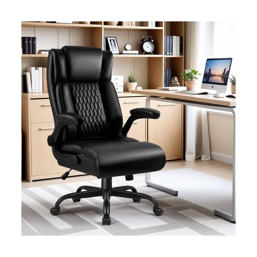 And Desk Big Tall Leather Office Computer Blac... Office Chair, Chair, Ergonomic - Picture 2 of 7