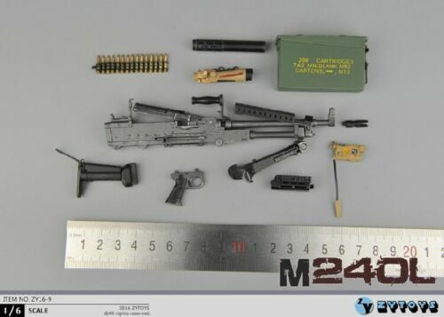 ZYTOYS 1/6 Scale M240 7.62 MM Machine Gun Weapon Model for