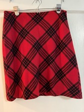 TALBOTS Women s Wool Red plaid Skirt. Size 6.
