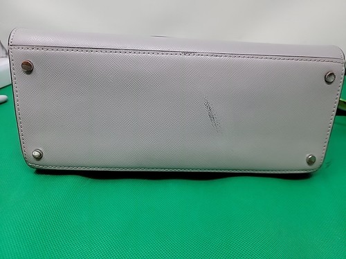 Kate Spade Staci Medium Top Zip Gray/White Black Leather Bag, needs Inside Clean - Picture 5 of 15