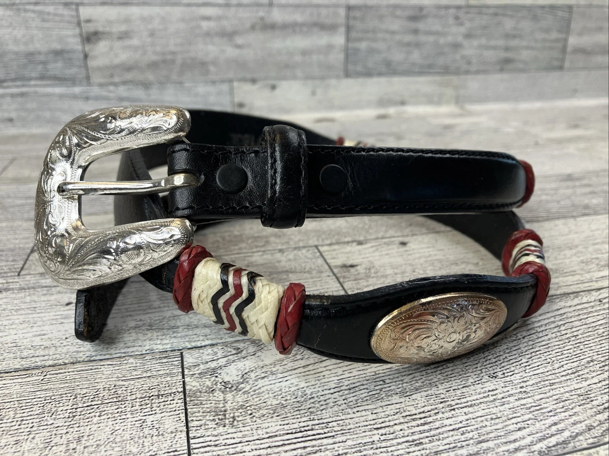TONY LAMA Concho Belt black leather Women’s 30 M WESTERN RODEO Studs Crystals Tony Lama Women main image 4