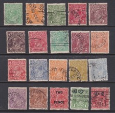1914-36 KING GEORGE V HEAD SET 20, 1/2d - 5d PRE-DECIMAL STAMPS VFU CV$65+ #1