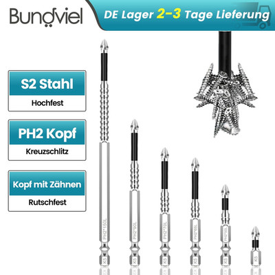 6/9 Stück Hochmagnetischer Schraubendreher-Bohrer-Bit-Satz Magnetisch PH2 bohrer