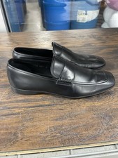 PRADA Black Leather Loafers Authenticated Size 6