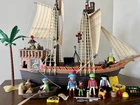 Playmobil 3750 Pirate Ship Vintage Incomplete W/Pirate Figures, Row Boat & More