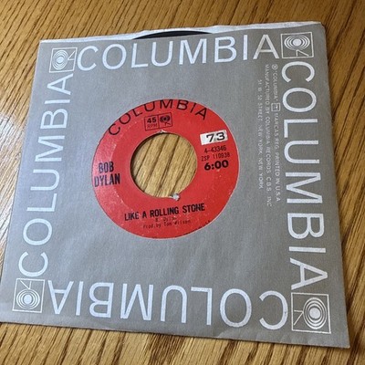 BOB DYLAN Like A Rolling Stone/ Gates of Eden 1965 45rpm 7  Vinyl Record Single