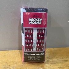 Disney Mickey Mouse Red Window Panels Curtains 2pk 42x63 Vtg Style Kids Room