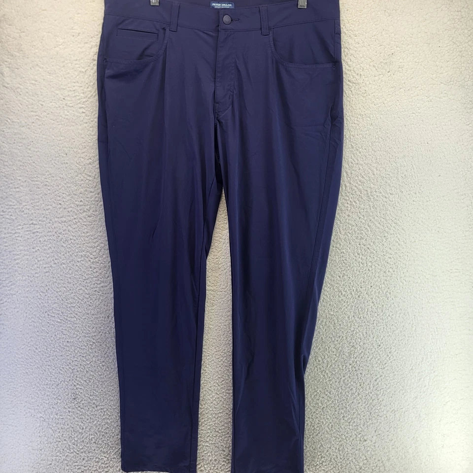 Pantalón Peter Millar Bingham Performance Para Hombre 36x30 Azul Ajuste A Medida Corona Hecho a Mano Foto 2 de 4