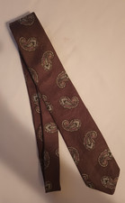 Evan-Picone 100 Silk Necktie 56" x 3" Narrow Vintage Tie Brown Made in USA