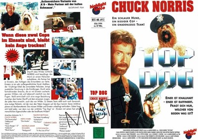Top Dog - Chuck Norris - Herta Ware - VHS-Einleger A4 - ohne Cassette/Hülle