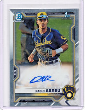 2021 Bowman Chrome PABLO ABREU 1st Bowman Auto Prospect Autograph Brewers
