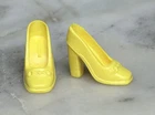 Vintage *Barbie* Shoes ~Yellow Square-toe Pumps~ Chunky High Heels, Read