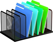 Kuntine.B Desk File Organizer 7 Upright Mesh Desktop Organizer File Sorter Offic