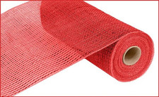 Deluxe Wide Foil Poly Deco Mesh, 10 Inches X 10 Yards Red, Red Foil 