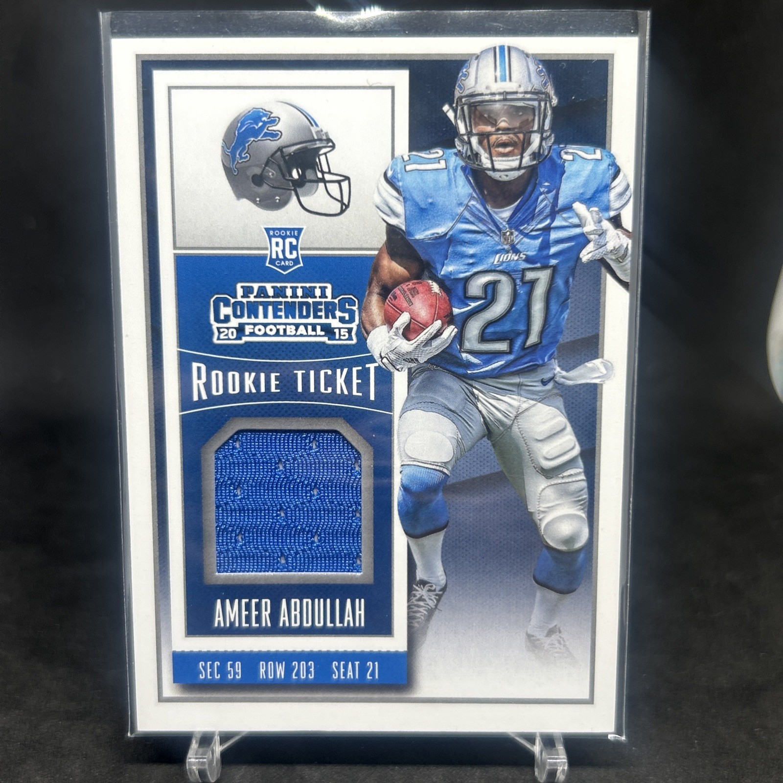 Ameer Abdullah Panini Contenders Rookie Ticket Swatches #RTSAA Base