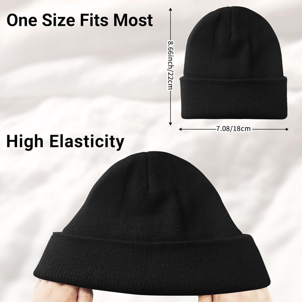 Unisex Winter Beanie Hat - Soft Knit Stretchy One Size Fits All - Pack Of 1, 2, Or 3