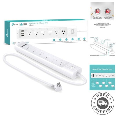 Smart 6-Outlet Power Strip with Surge Protection & USB Ports - Works with Alexa