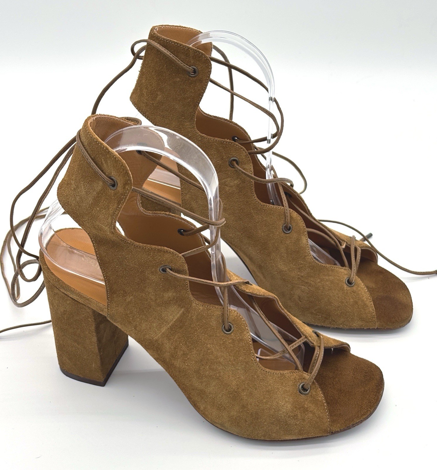 Scarpe sandali Saint Laurent YSL scamosciati stringati gladiatore tacco misura 39 euro