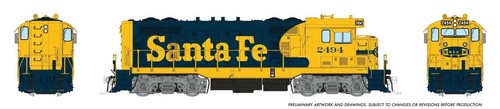 Rapido 70119 HO Santa Fe CF7 con cabina redonda - estándar DC Santa Fe #2496 | Condition: New