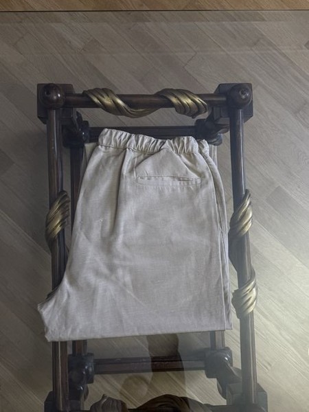 Men Brioni Trousers Beige Linen 56