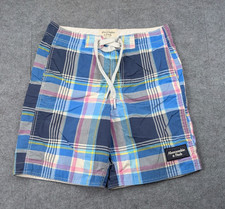Abercrombie  Fitch Board Shorts Mens Medium Y2K Vintage Plaid Swim Trunks Skate