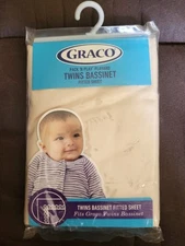 Graco Pack N Play Twins Bassinet Fitted Sheet, Cream Color, NIP, 41x28.5"