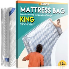 Plastic Mattress Bag for Moving Storage, King Size 1.5MIL  Waterproof  Dust-