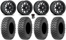 Fuel Tech Bdlk 15" Wheels Bk 35" Alpha Soft Tires Polaris RZR XP 1000 / PRO XP