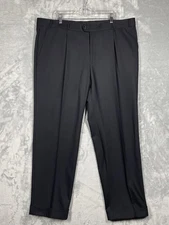 Brax Woo.Look Dress Pants Mens 44x32 Wool Blend Pleated Cuffed Formal Classic