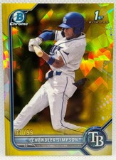 Chandler Simpson 2022 Bowman Chrome Draft Sapphire /99 Yellow Refractor #BDC-26