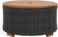Couture Anguilla Dark Grey Faux Wicker Coffee Table - Fully Assembled Storage