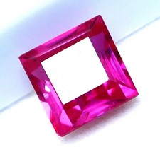 20 Ct Natural Pink Sapphire Faceted Ceylon Princess Cut Certified Loose Gemstone