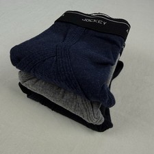 Jockey Classic Briefs Mens 34 Cotton 3 Pack Black Gray Blue Underwear