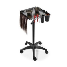 Johgee Salon Tray on Wheels with 2 Magnetic Bowls, Rolling Aluminum Tray Cart...